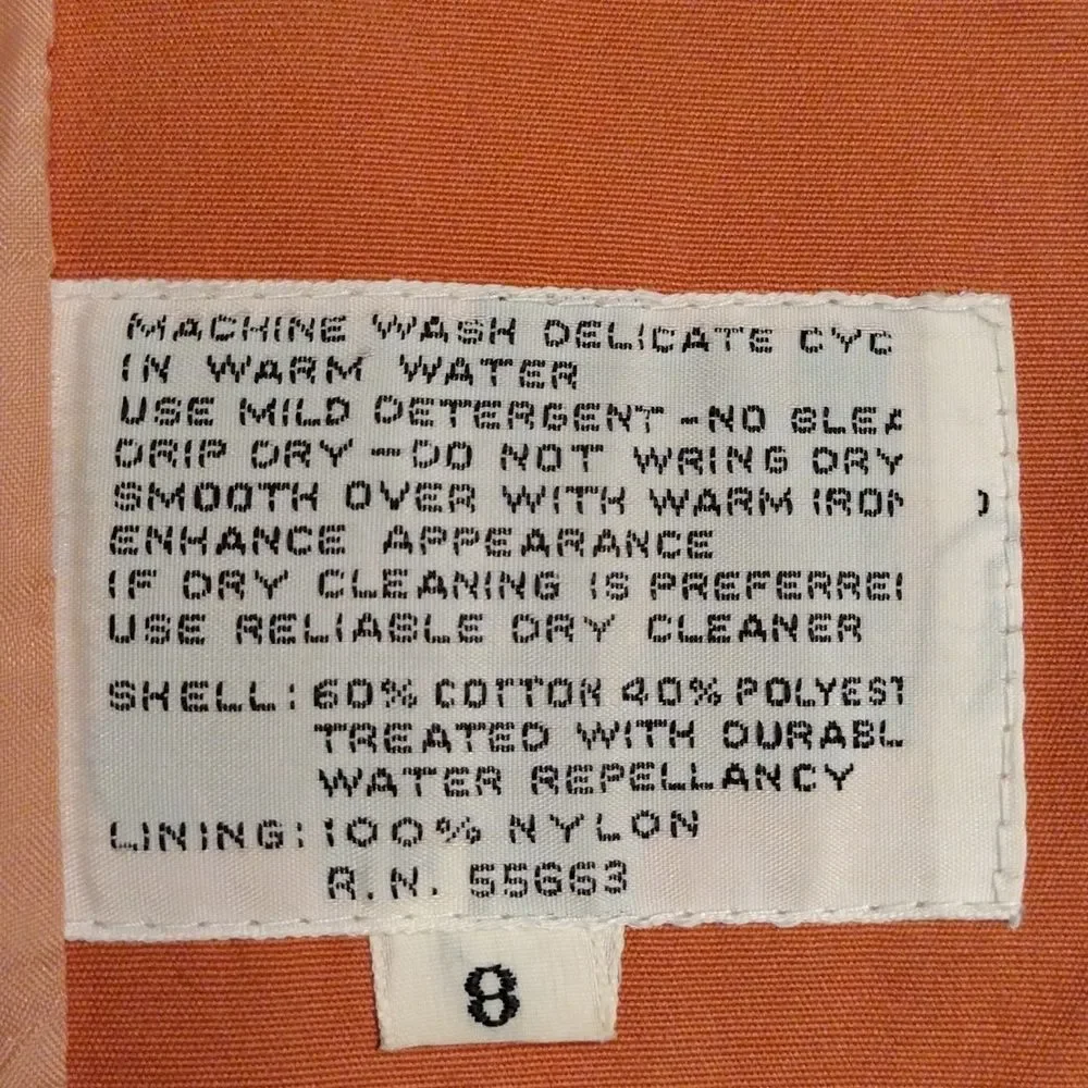 Vintage Foxland by Lanson Trench Raincoat with Waist Belt, Size 8, Light Orange